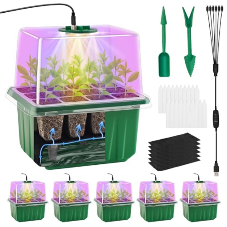 Humidity Dome Kit - Taca do rozsady z oświetleniem, 6