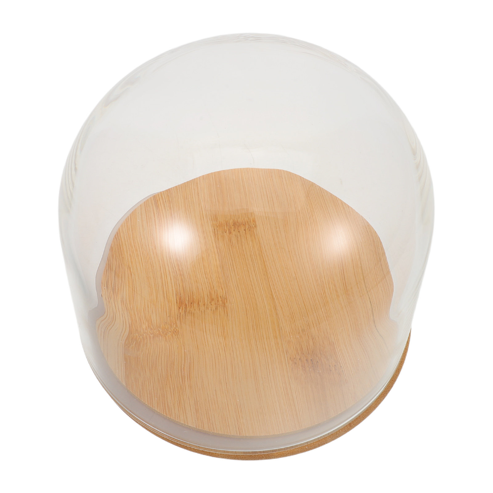 Plastic Dome Clear - Przezroczysta szklana kopuła z uszczelnioną bambusową