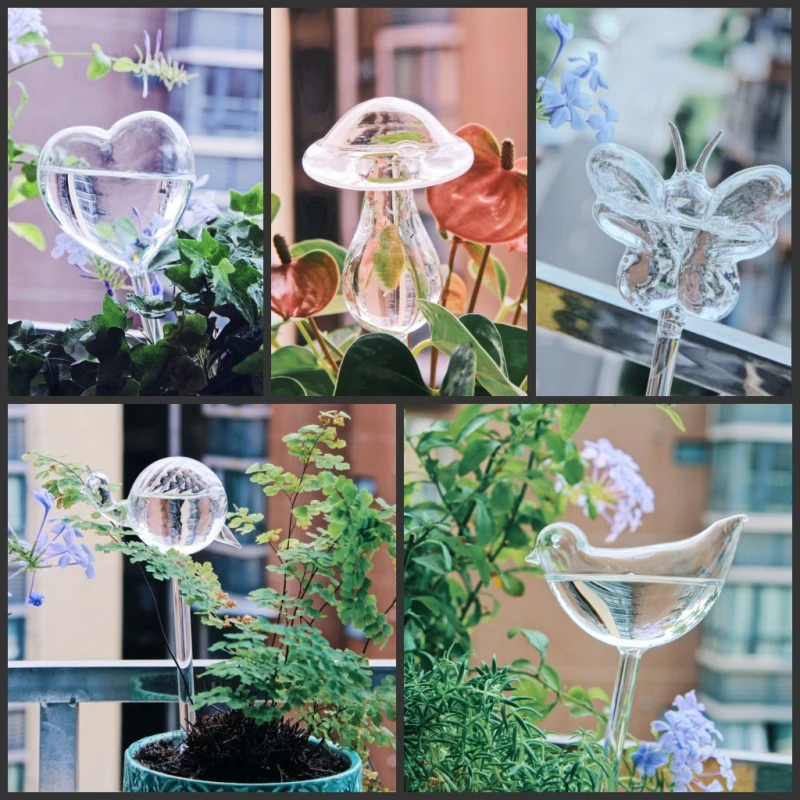 Self Watering Insert - Kreatywne szklane kwiaty do roślin, podajnik