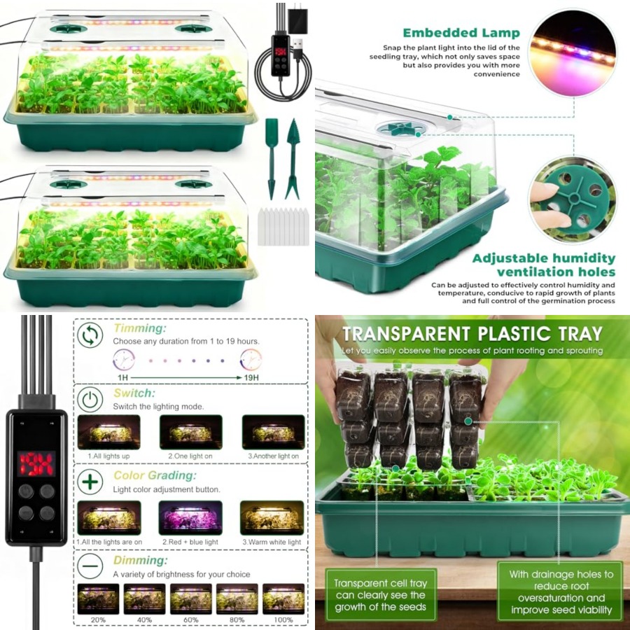 Humidity Dome Kit - Taca do rozsady z lampą do