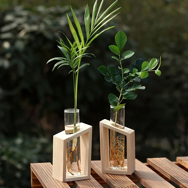 Propagation Station Vase - Szklany wazon w kształcie probówkowej rurki,