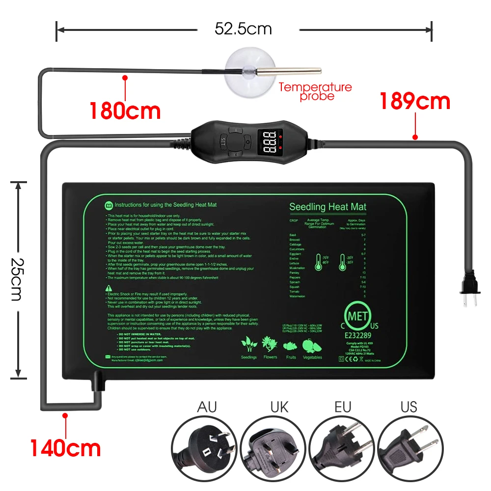 50W UE-USA/UK/AU regulowany te – Heat Mat Seedling recenzja i cena